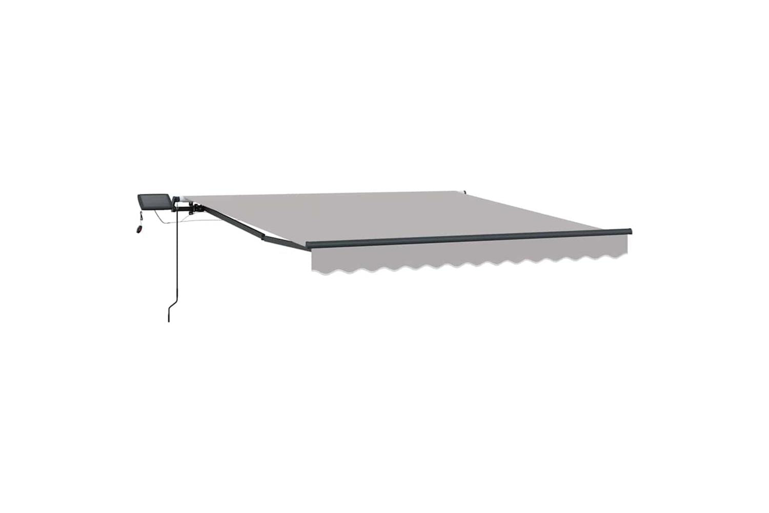 Vidaxl Retractable Awning Manual Light Grey 350 X 250 Cm Fabric-10