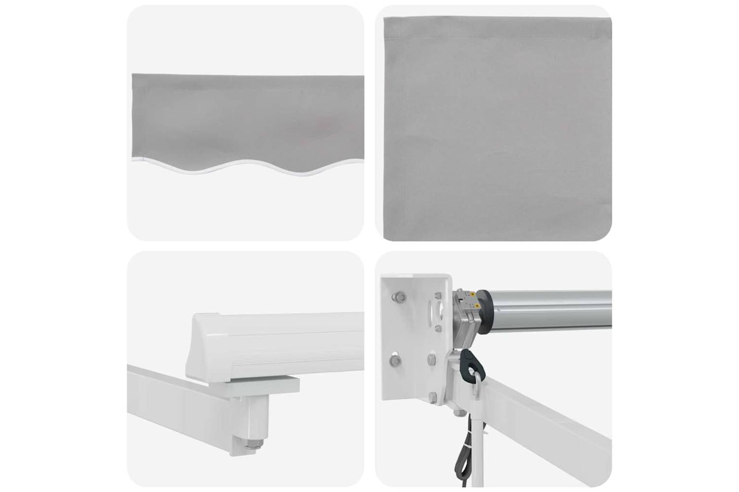 Vidaxl Retractable Awning Light Grey 350 X 250 Cm Fabric-8