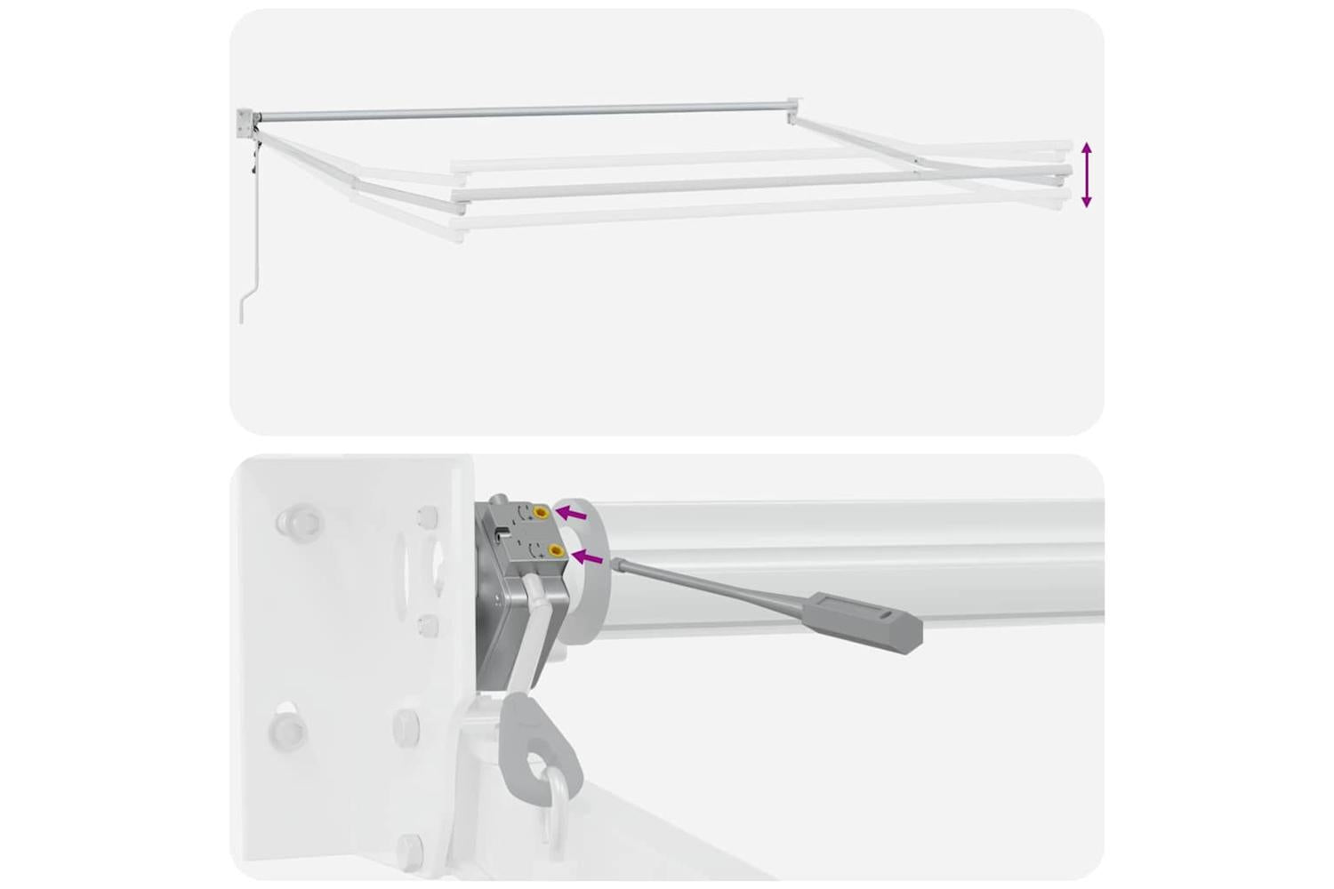 Vidaxl Retractable Awning Light Grey 350 X 250 Cm Fabric-10