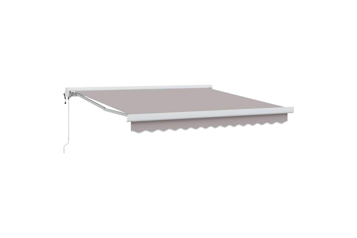 Vidaxl Retractable Awning Manual Light Grey 350 X 250 Cm Fabric Metal-4
