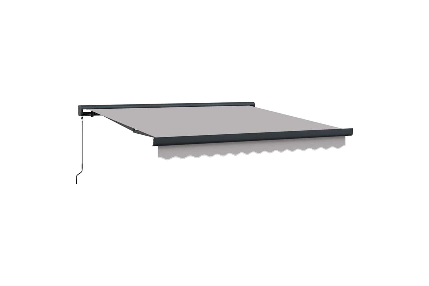 Vidaxl Retractable Awning Light Grey 350 X 250 Cm Fabric And Metal-4