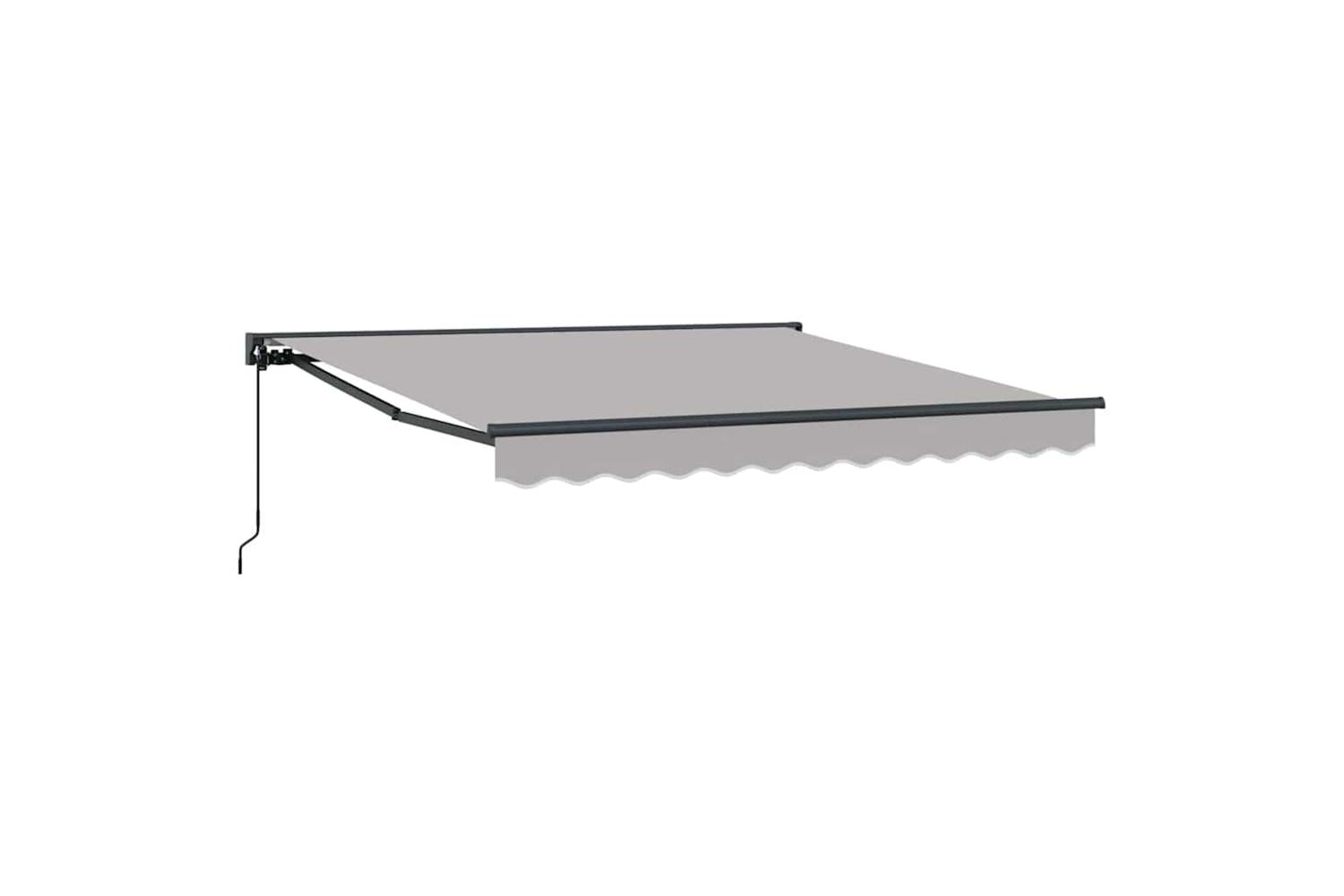 Vidaxl Retractable Awning Manual Light Grey 350x250 Cm Fabric