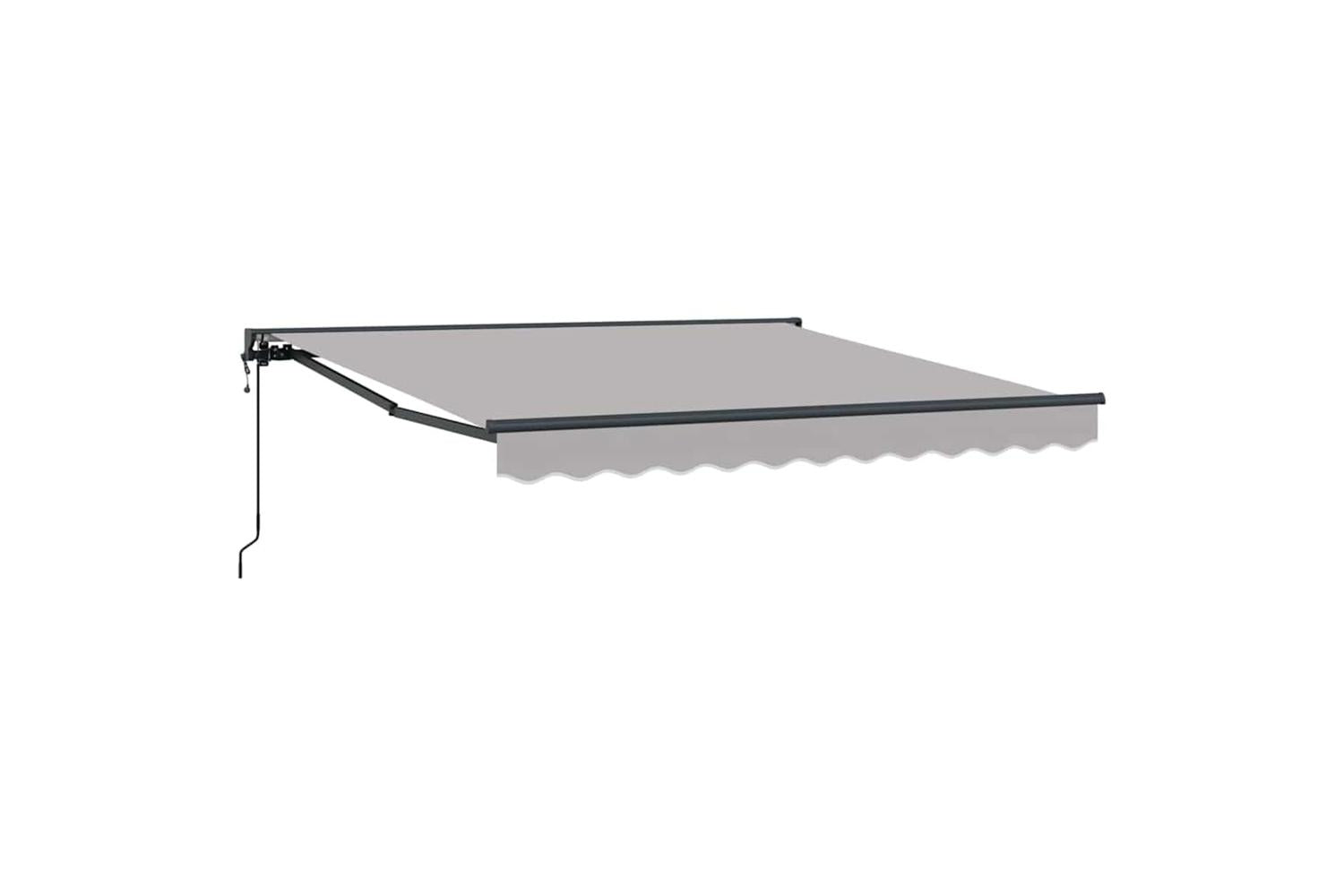 Vidaxl Retractable Awning Light Grey 350x250 Cm Fabric-2