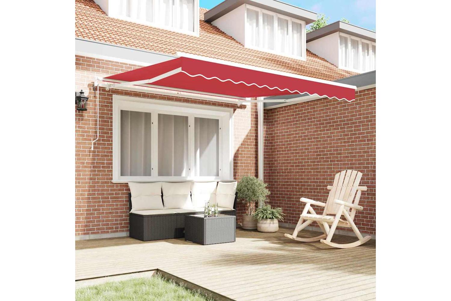 Vidaxl Retractable Awning 350 X 250 Cm Red-3