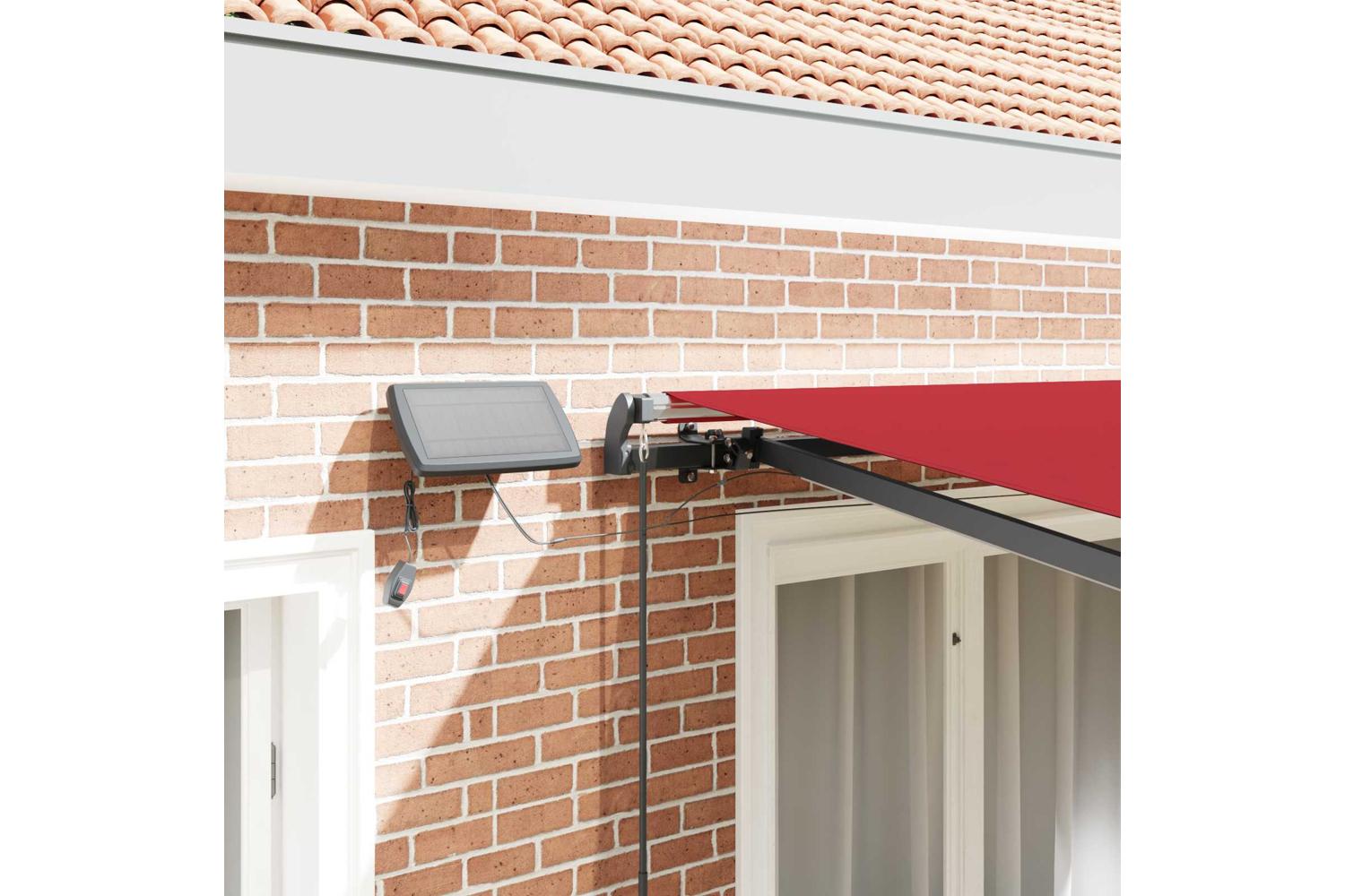 Vidaxl Retractable Awning Manual Red 350 X 250 Cm Fabric-6