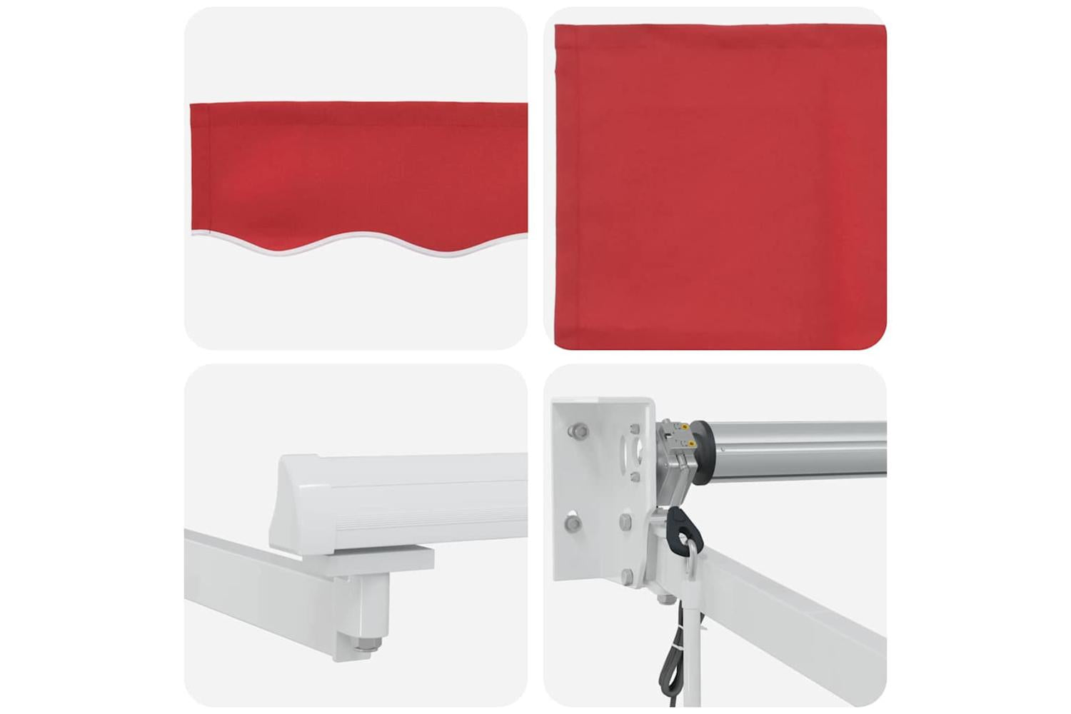 Vidaxl Retractable Awning Red 350 X 250 Cm Fabric-8