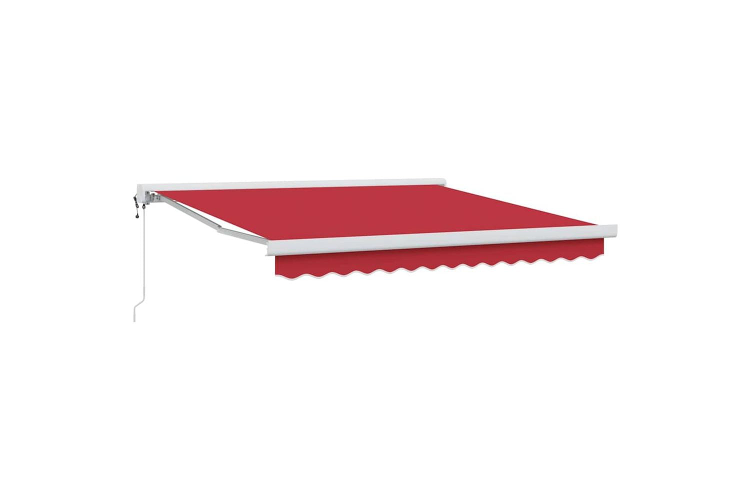 Vidaxl Retractable Awning Manual Red 350 X 250 Cm Fabric Metal-4