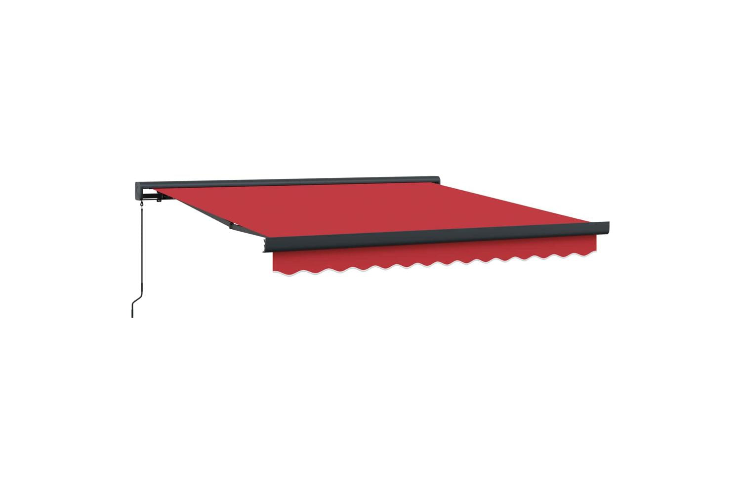 Vidaxl Retractable Awning Red 350 X 250 Cm Fabric And Metal-2