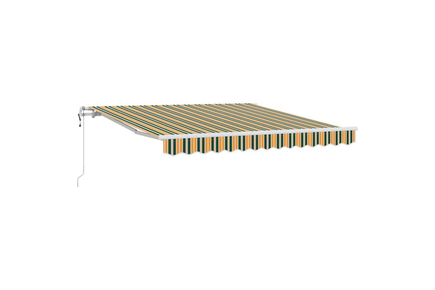 Vidaxl Retractable Awning 350 X 250 Cm Green And Yellow