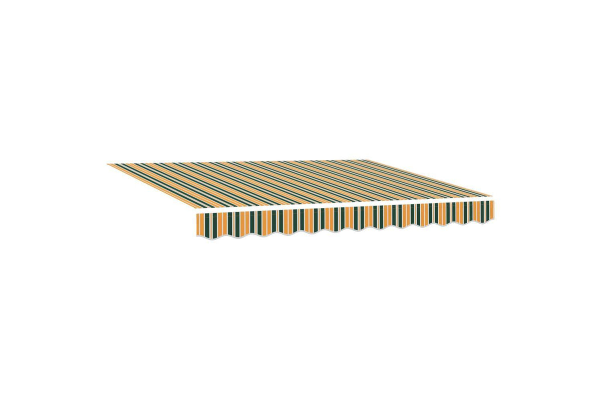 Vidaxl Retractable Awning Green And Yellow 350 X 250 Cm Fabric Metal-5
