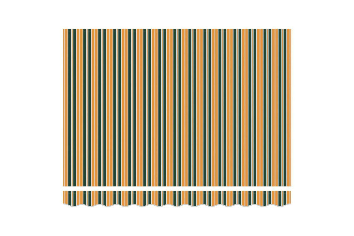 Vidaxl Retractable Awning Green And Yellow 350 X 250 Cm Fabric Metal-7