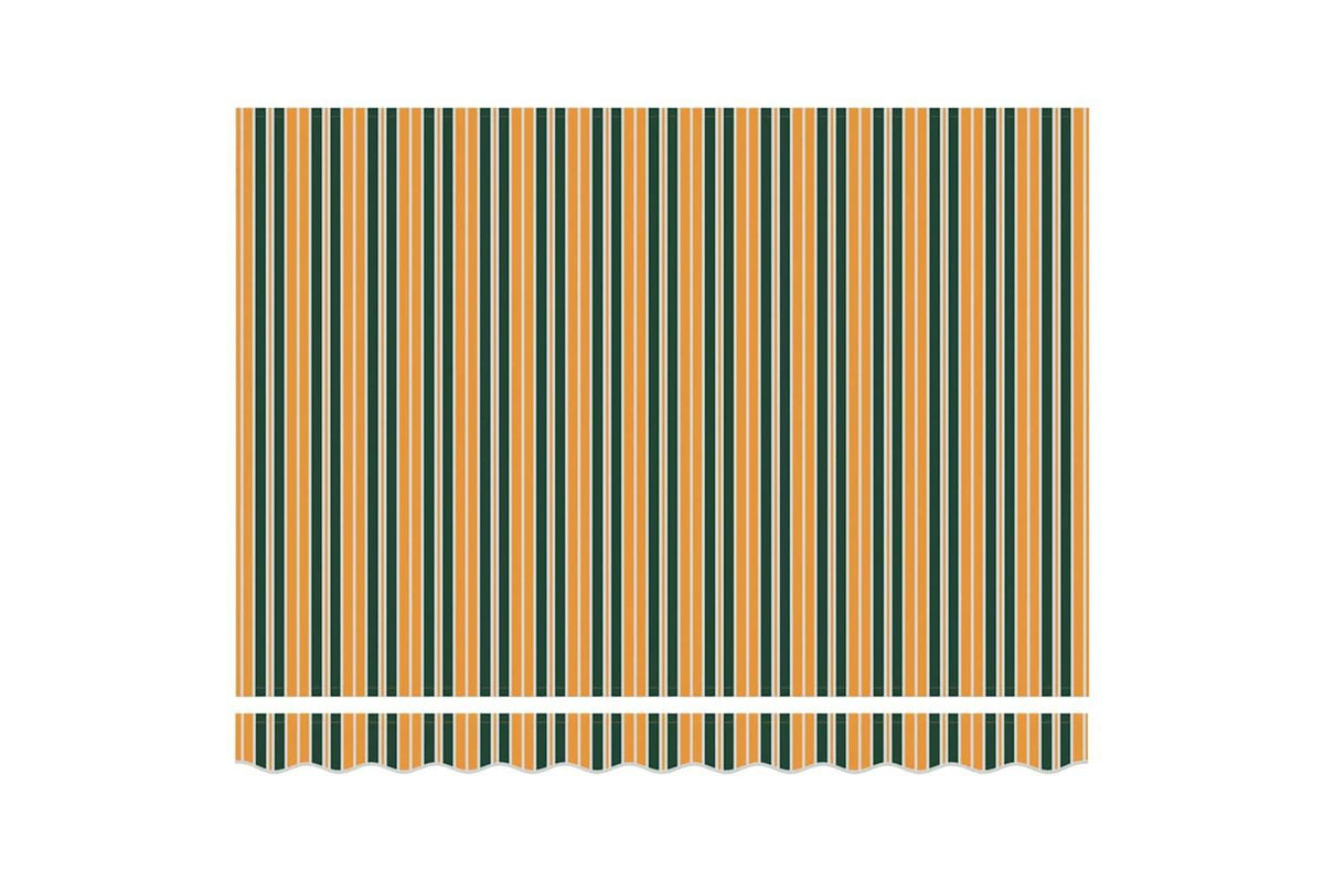 Vidaxl Retractable Awning Green And Yellow 350 X 250 Cm Fabric Metal-8