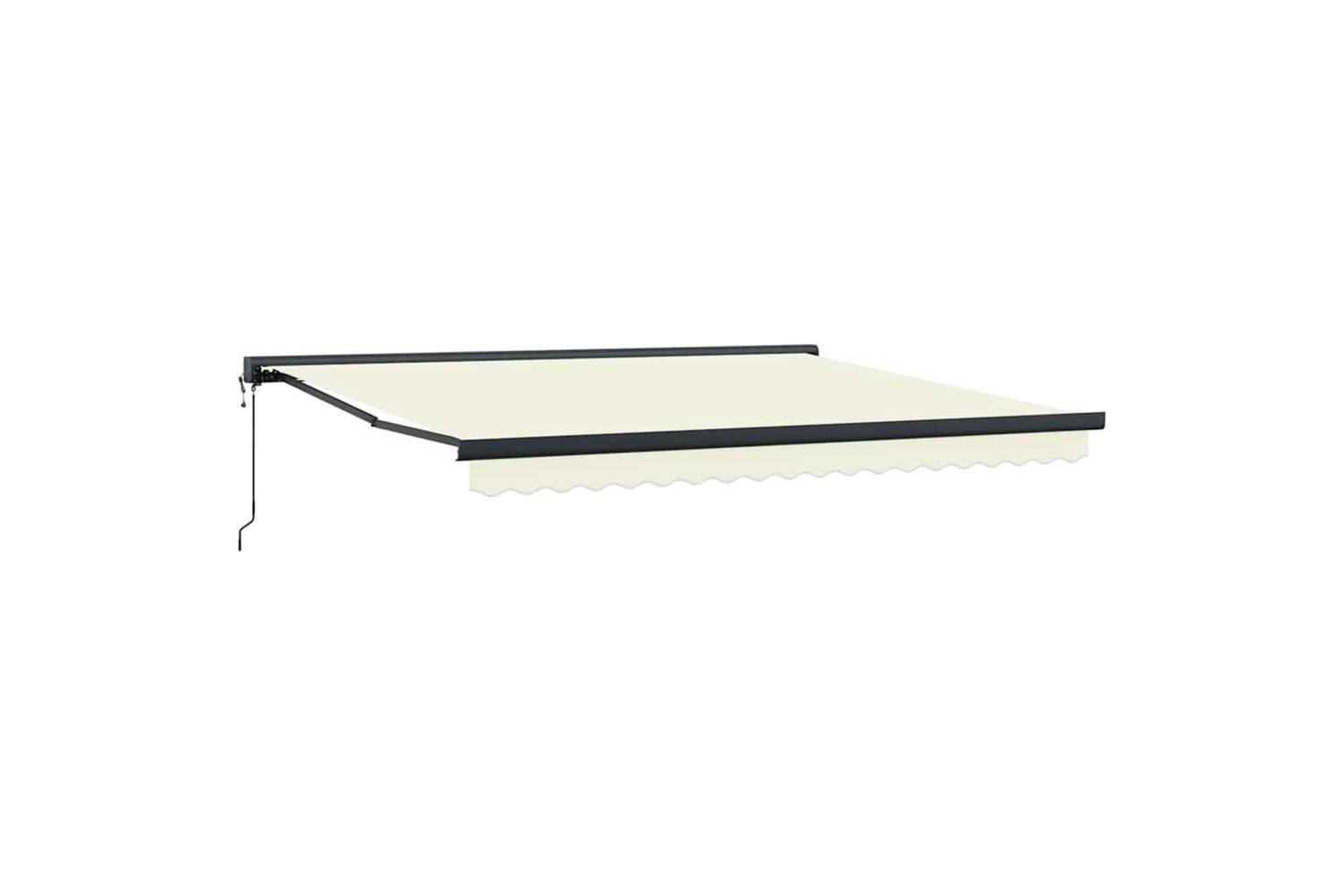 Vidaxl Retractable Awning Manual Cream 400 X 300 Cm Fabric Metal-2