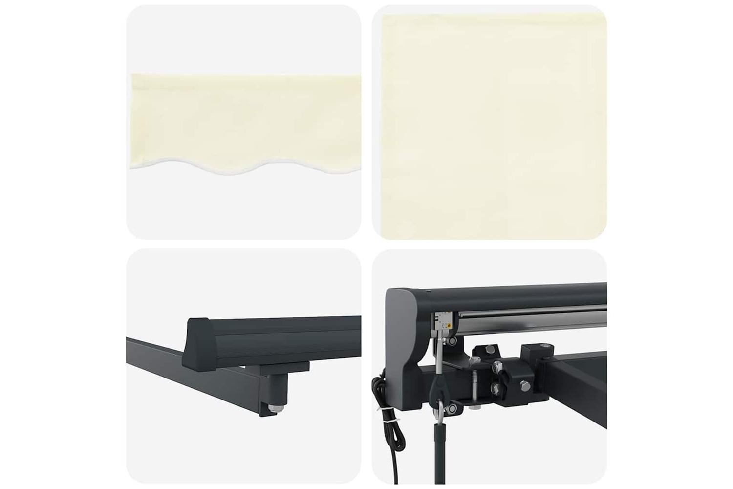 Vidaxl Retractable Awning Cream 400x300 Cm Fabric-8