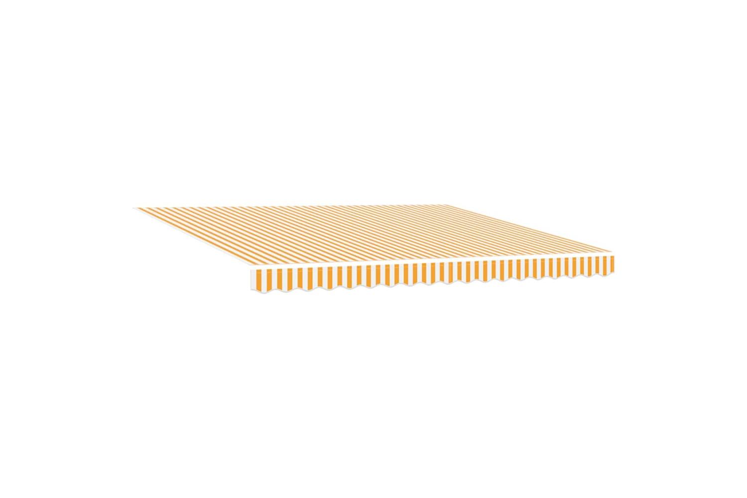 Vidaxl Retractable Awning Yellow And White 400 X 300 Cm Fabric Metal-4