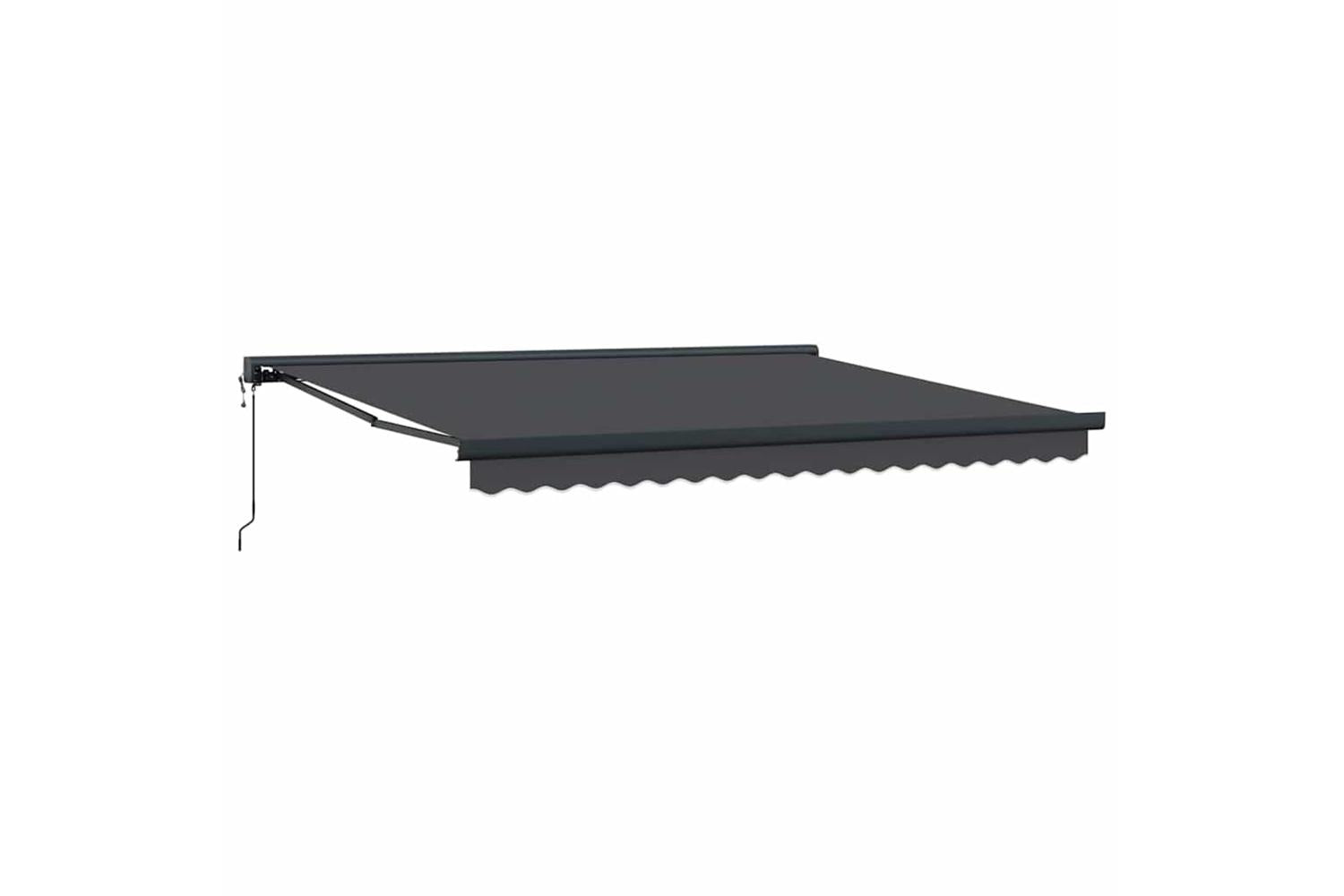 Vidaxl Retractable Awning Manual Anthracite 400 X 300 Cm Fabric Metal-2