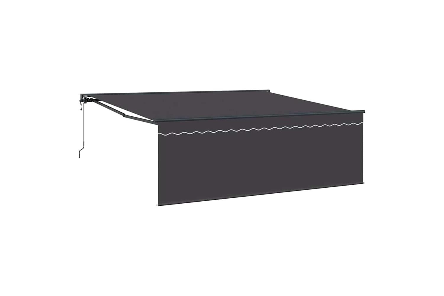 Vidaxl Retractable Awning Manual Anthracite 400 X 300 Cm Fabric-2
