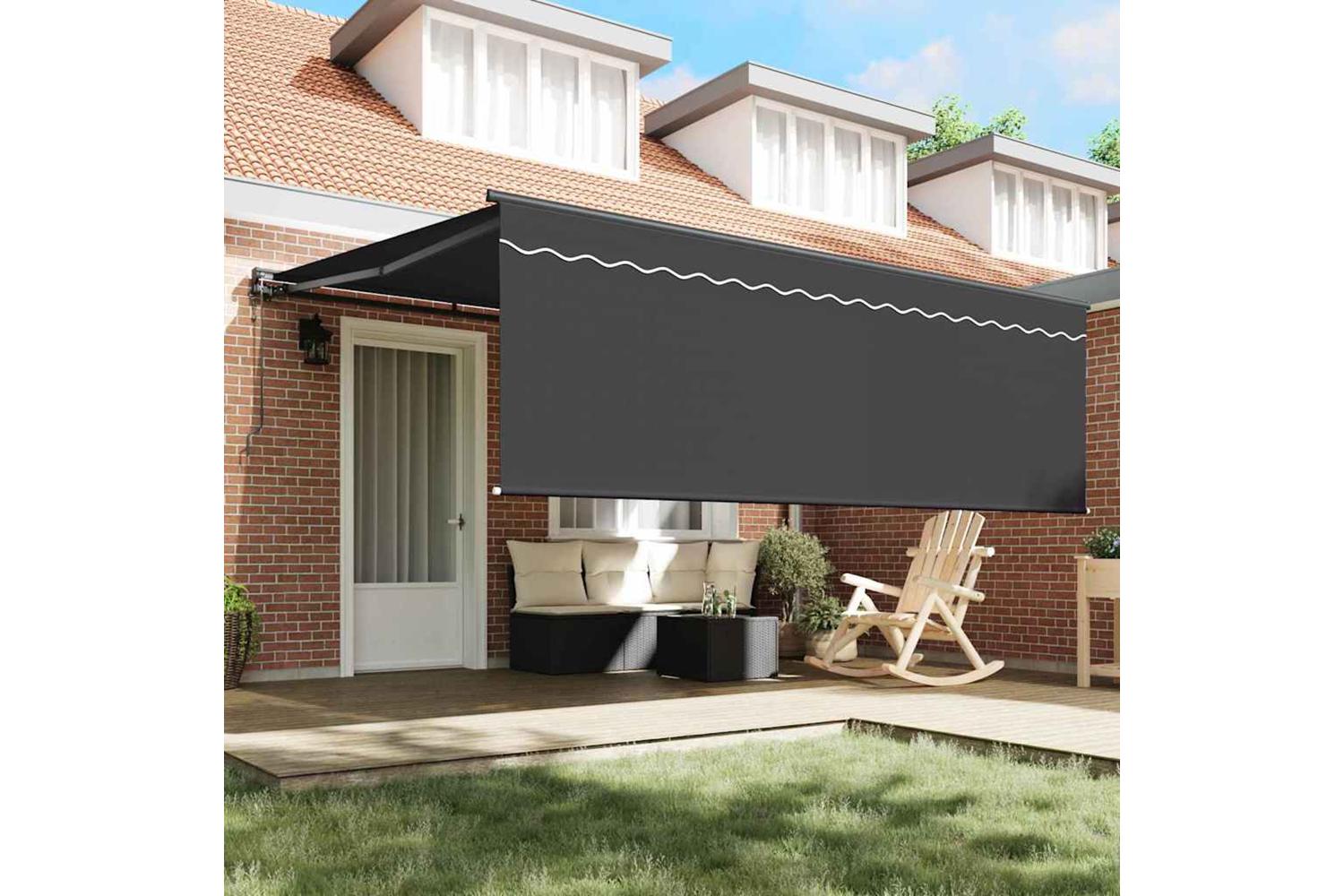 Vidaxl Retractable Awning Manual Anthracite 400 X 300 Cm Fabric-3