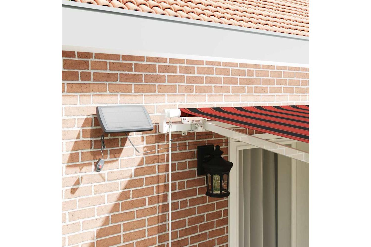Vidaxl Retractable Awning With Orange And Brown 400 X 300 Cm Fabric-5