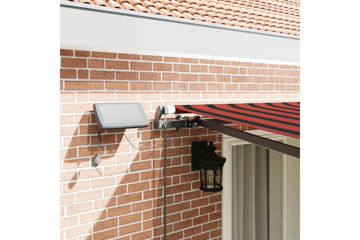 Vidaxl Retractable Awning Manual Orange And Brown 400 X 300 Cm Fabric-4