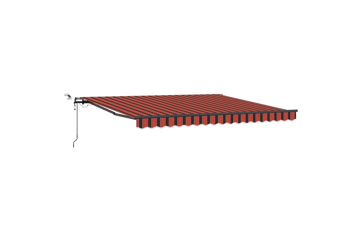 Vidaxl Retractable Awning With Orange And Brown 400 X 300 Cm Fabric
