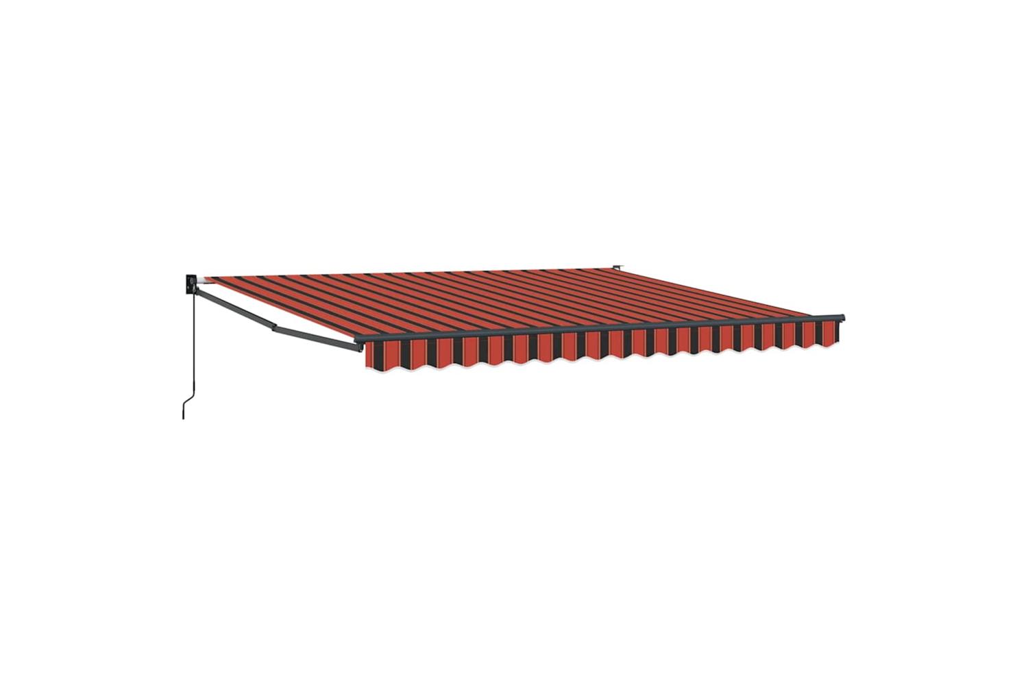 Vidaxl Retractable Awning Orange And Brown 400 X 300 Cm Polyester-2