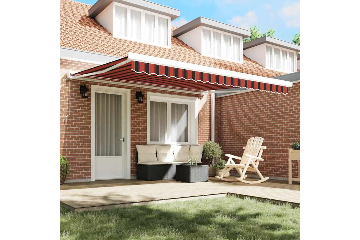 Vidaxl Retractable Awning Orange And Brown 400 X 300 Cm-3