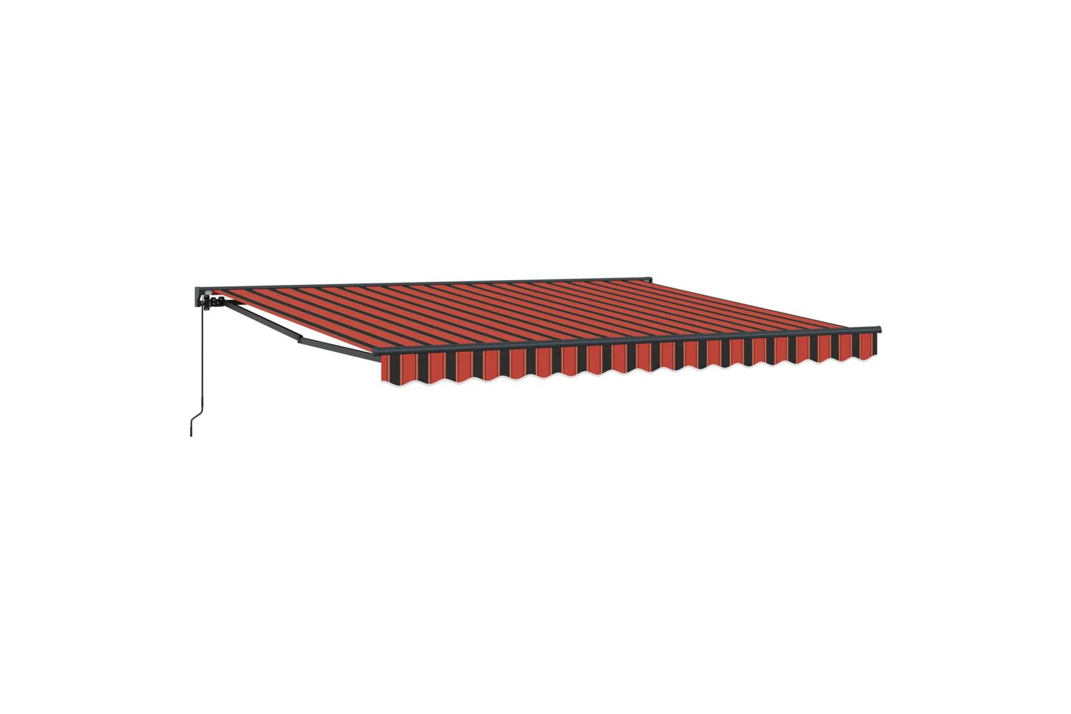 Vidaxl Retractable Awning Orange And Brown 400x300 Cm Fabric-2