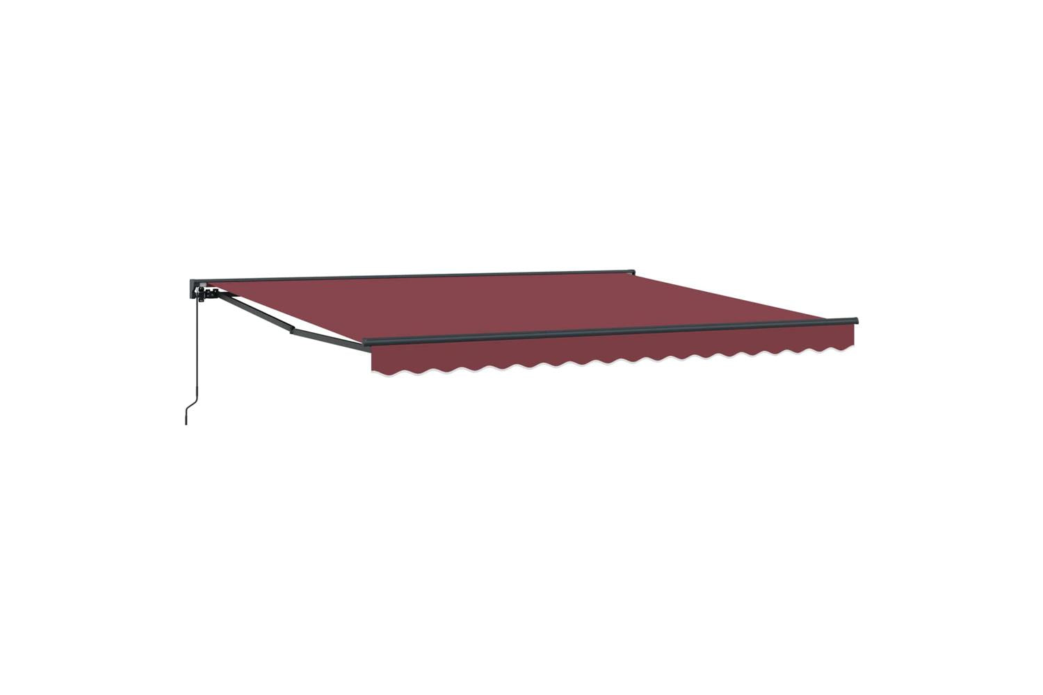Vidaxl Retractable Awning Manual Burgundy Red 400x300 Cm Fabric-2