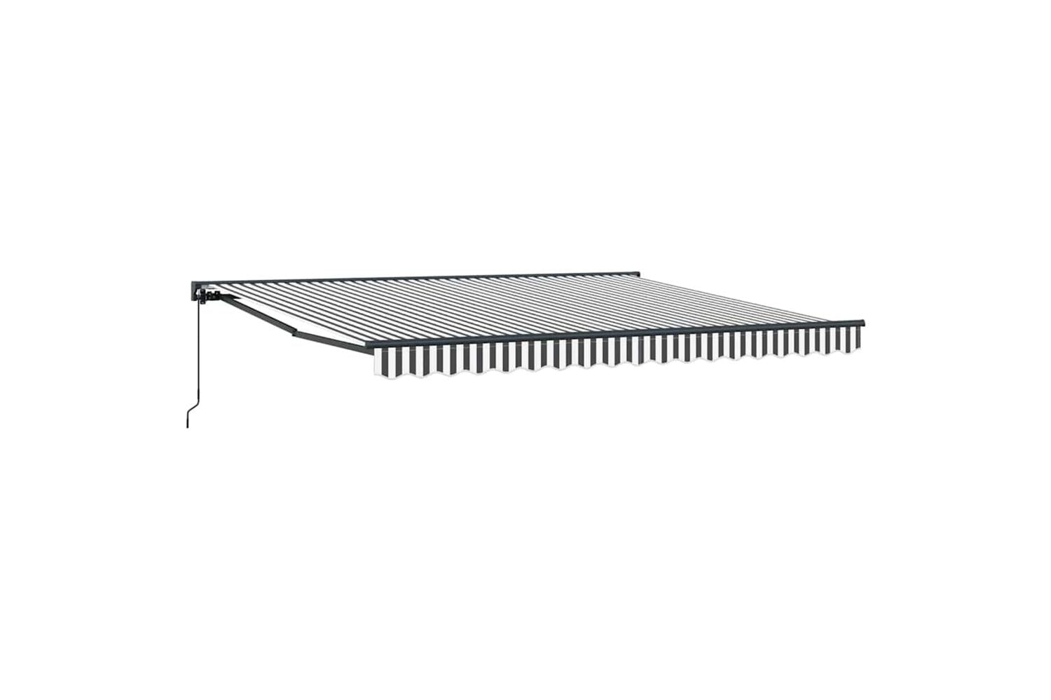 Vidaxl Retractable Awning Anthracite And White 400x300 Cm Fabric-4