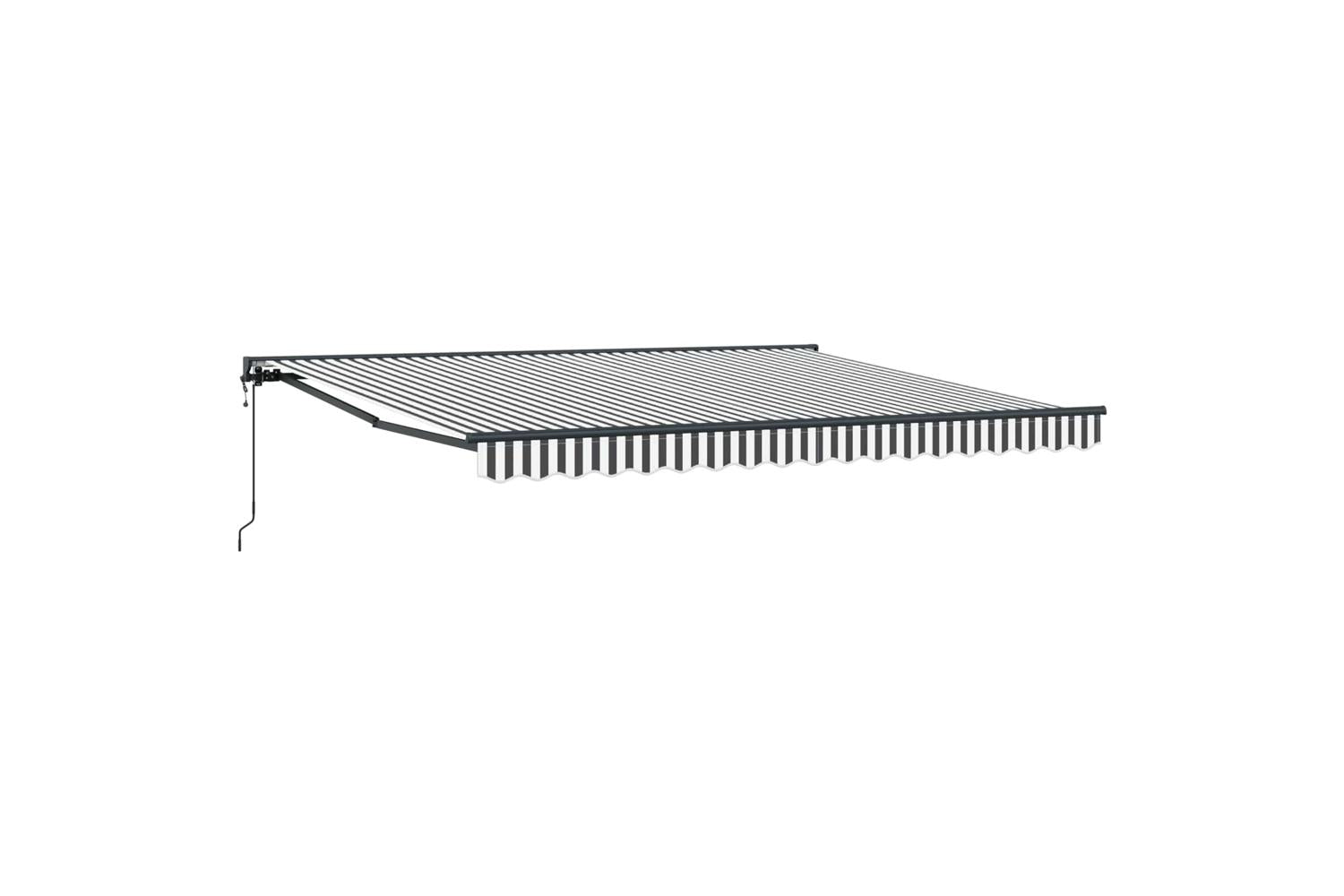 Vidaxl Retractable Awning Anthracite And White 400x300 Cm Fabric-2