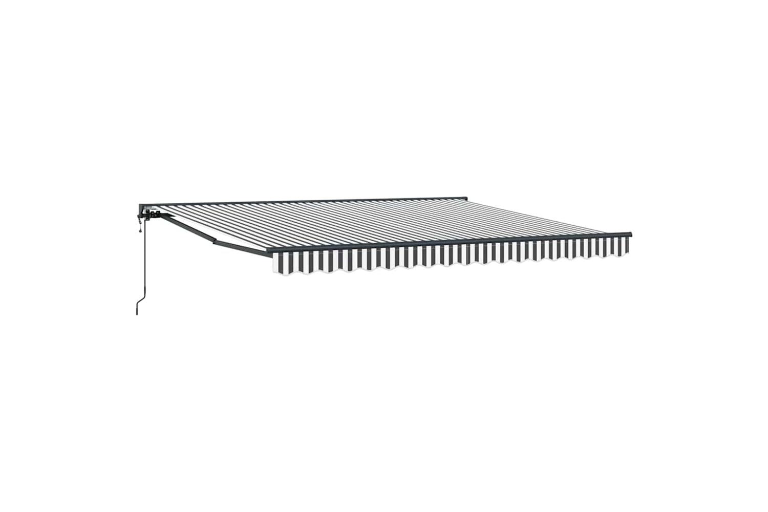 Vidaxl Retractable Awning Anthracite And White 400x300 Cm Fabric-4