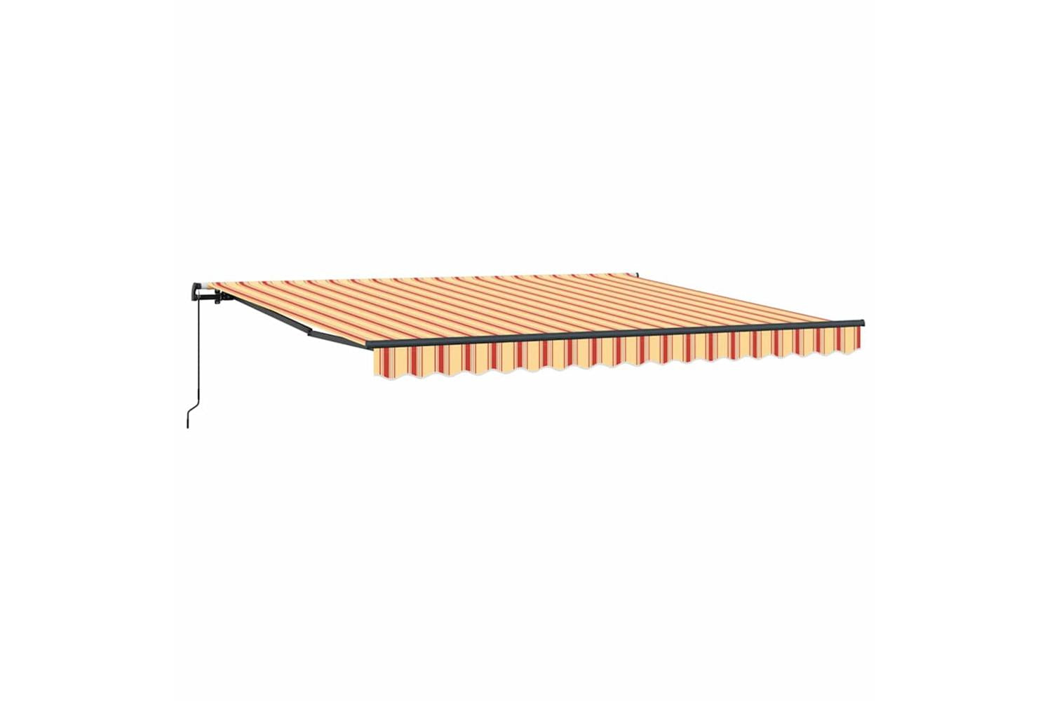 Vidaxl Retractable Awning Manual Yellow And Orange 400 X 300 Cm Fabric-2