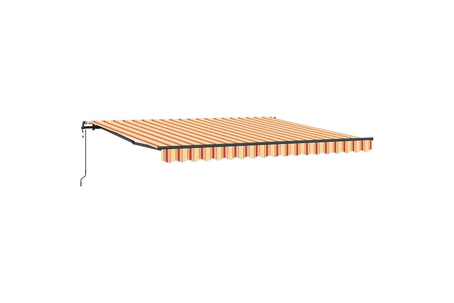 Vidaxl Retractable Awning Yellow And Orange 400 X 300 Cm Fabric