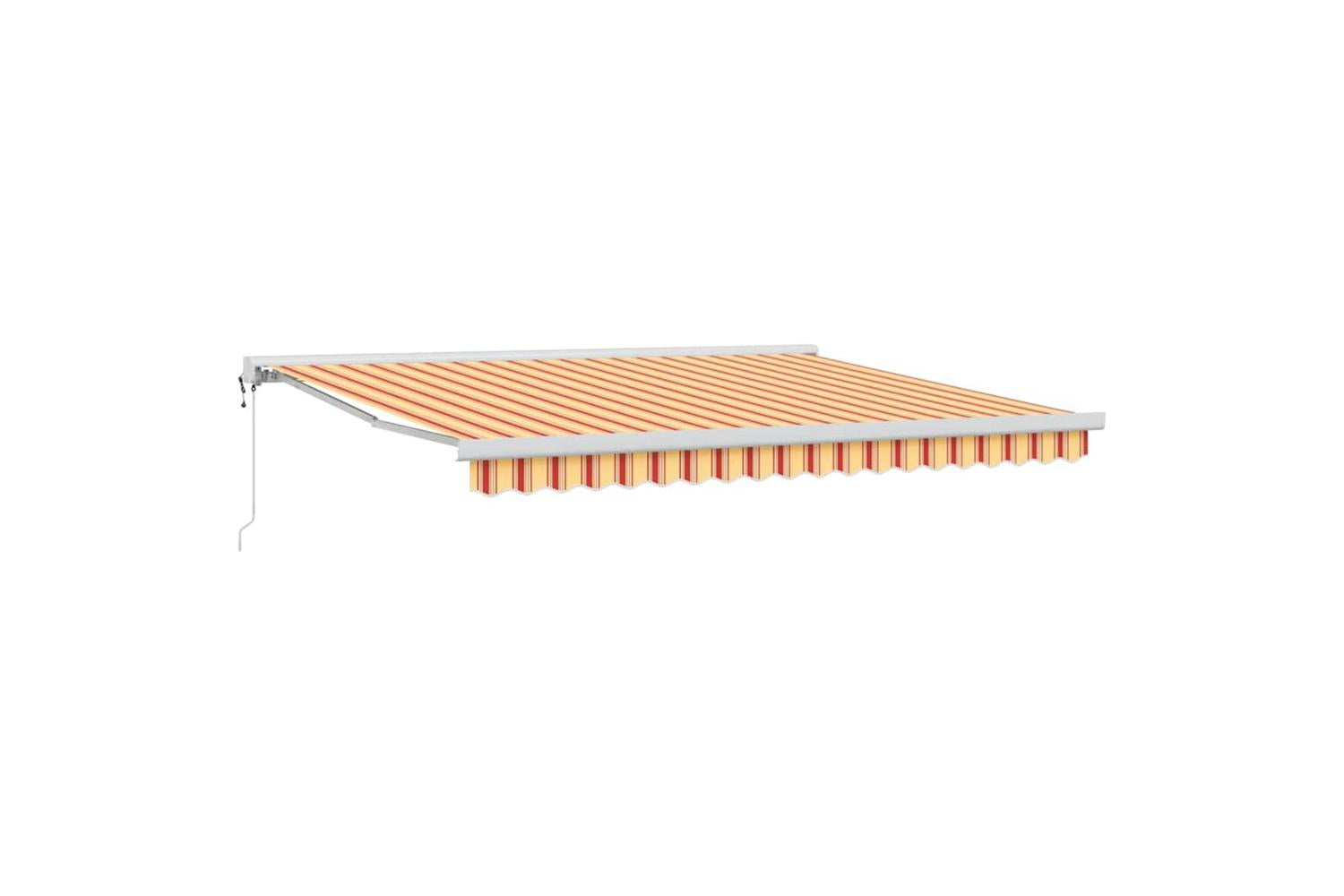 Vidaxl Retractable Awning Yellow And Orange 400 X 300 Cm
