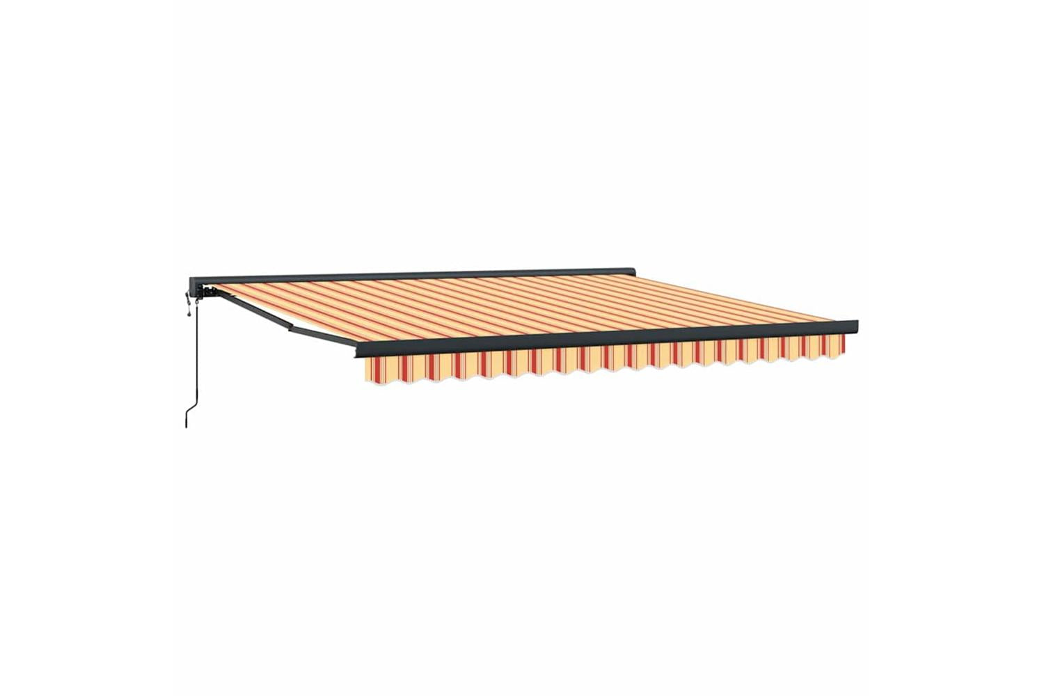 Vidaxl Retractable Awning Yellow And Orange 400 X 300 Cm Fabric Metal-2