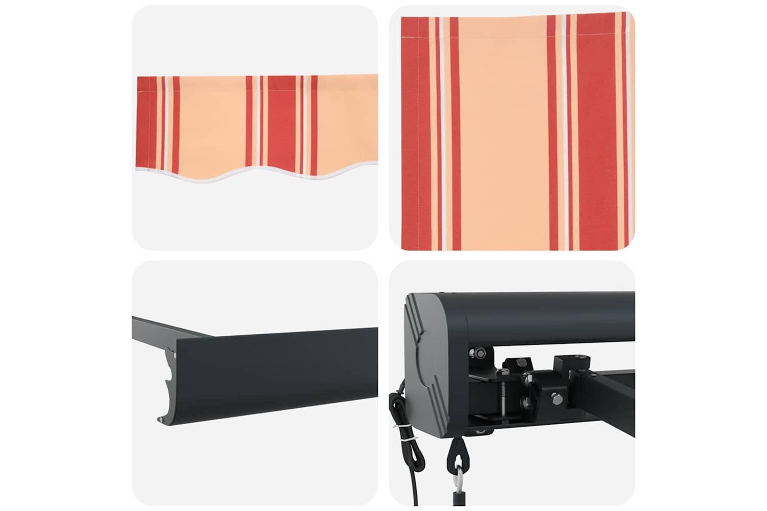 Vidaxl Retractable Awning Yellow And Orange 400 X 300 Cm Fabric Metal-8