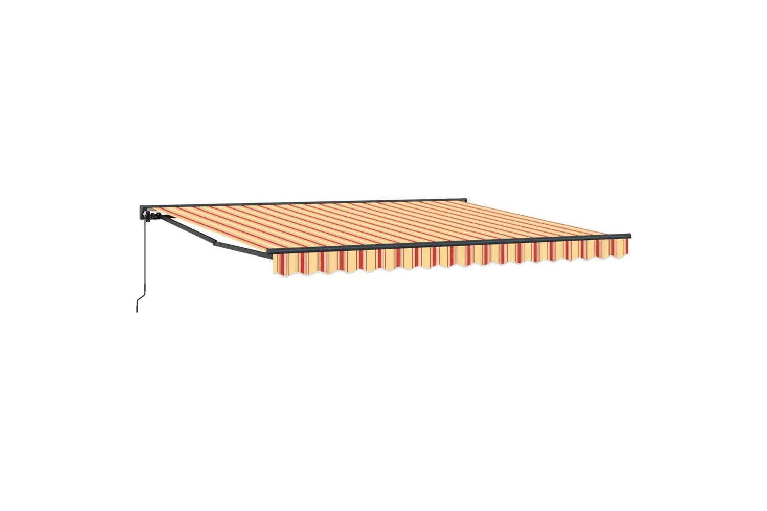 Vidaxl Retractable Awning Manual Yellow And Orange 400x300 Cm Fabric