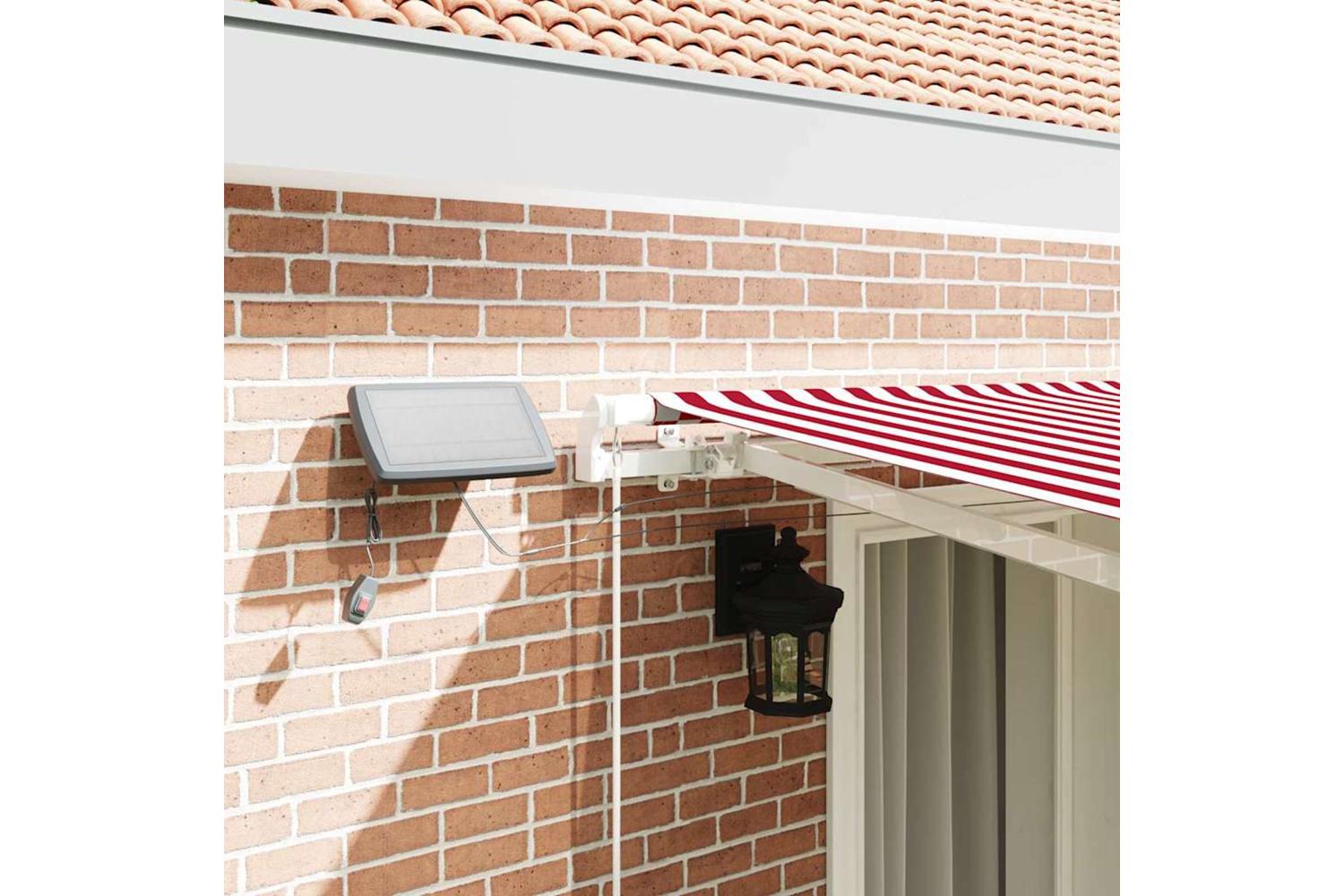 Vidaxl Retractable Awning With Red And White 400 X 300 Cm Fabric-4