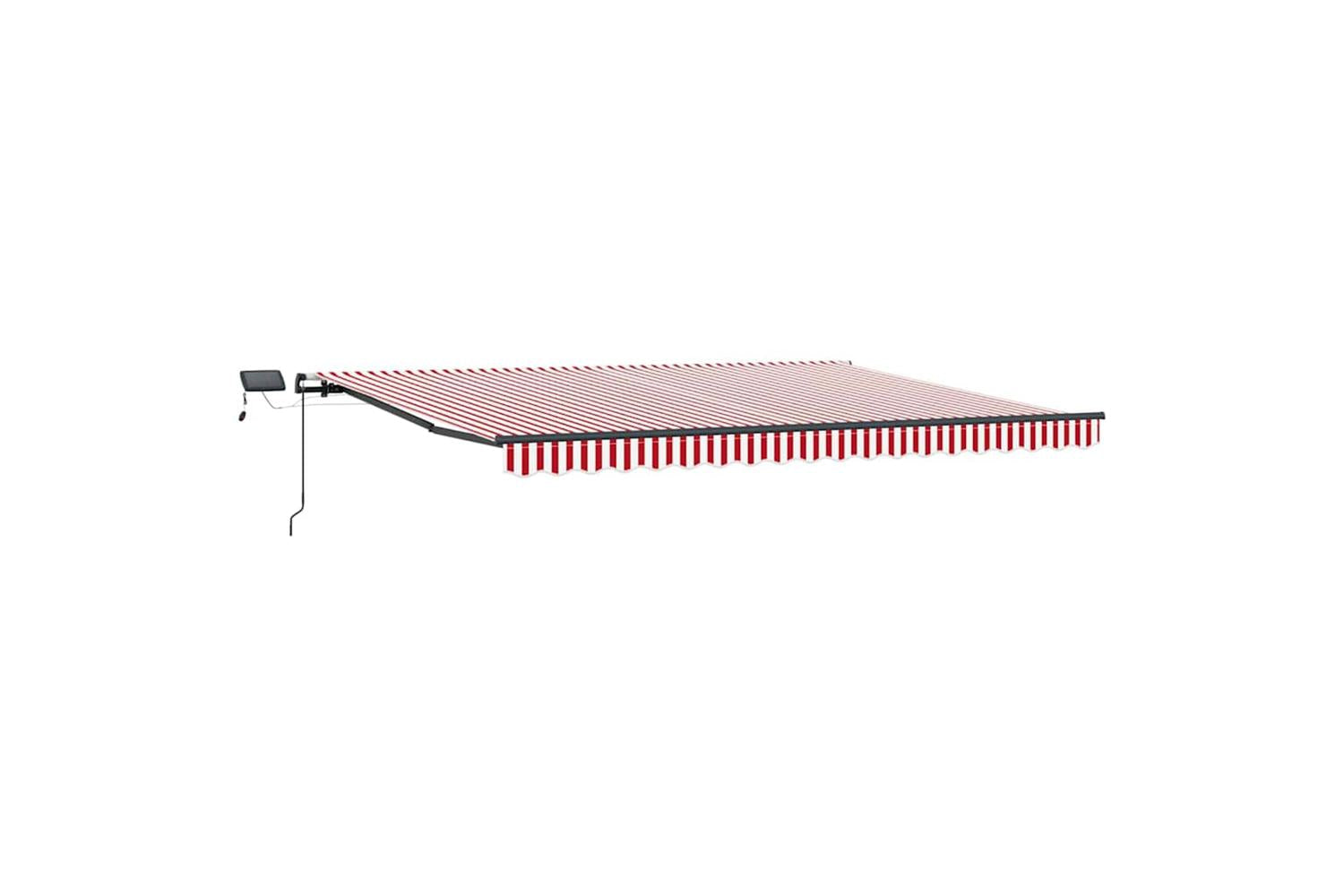 Vidaxl Retractable Awning Manual Red And White 400 X 300 Cm Fabric-2