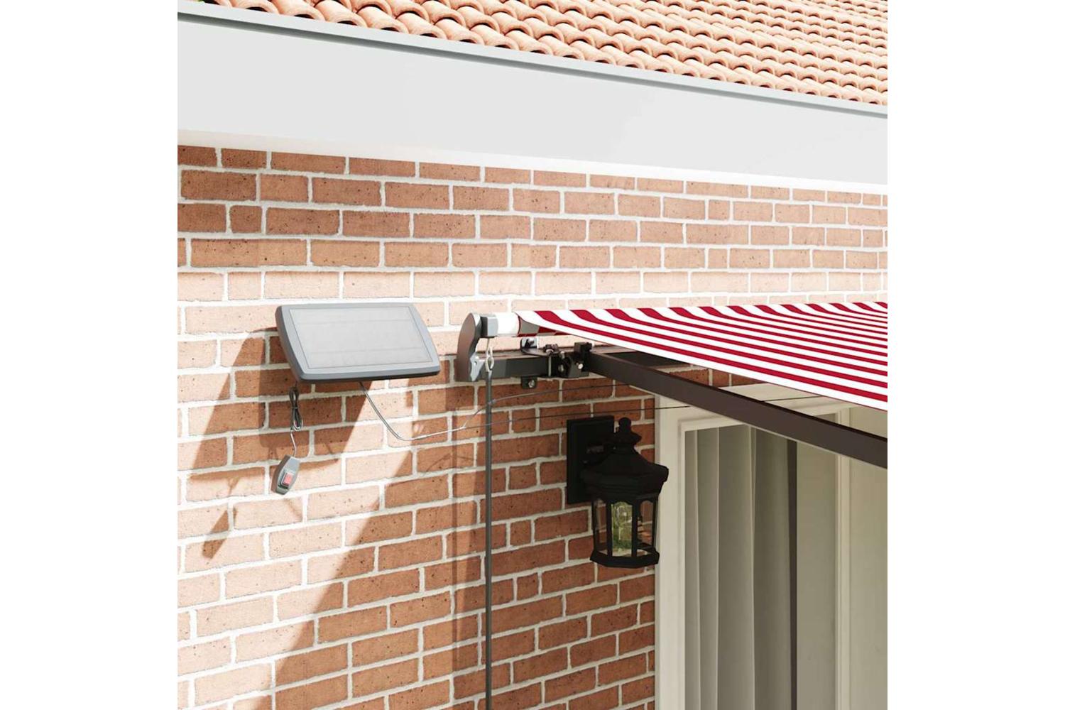 Vidaxl Retractable Awning Manual Red And White 400 X 300 Cm Fabric-4