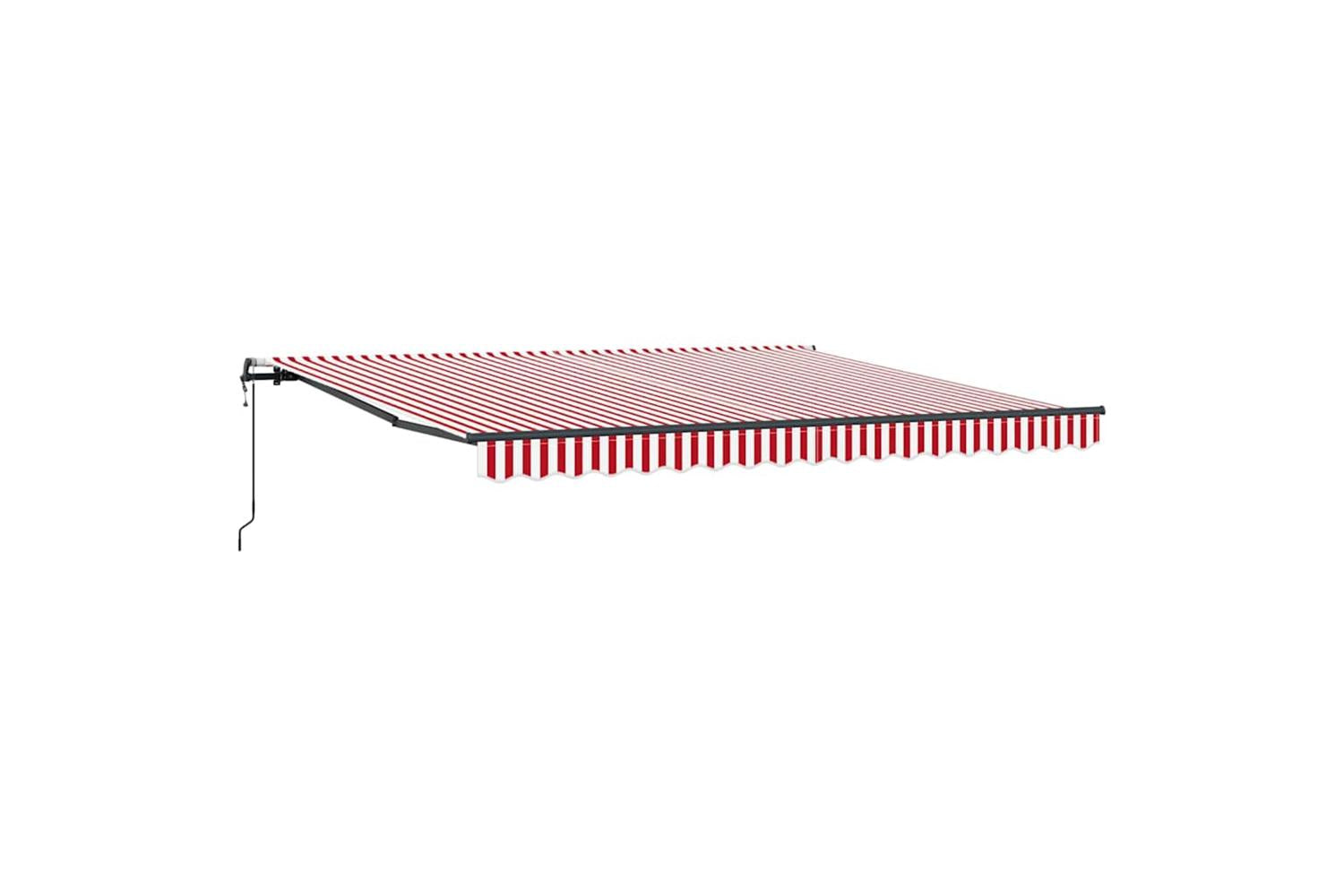 Vidaxl Retractable Awning Red And White 400 X 300 Cm Fabric-2