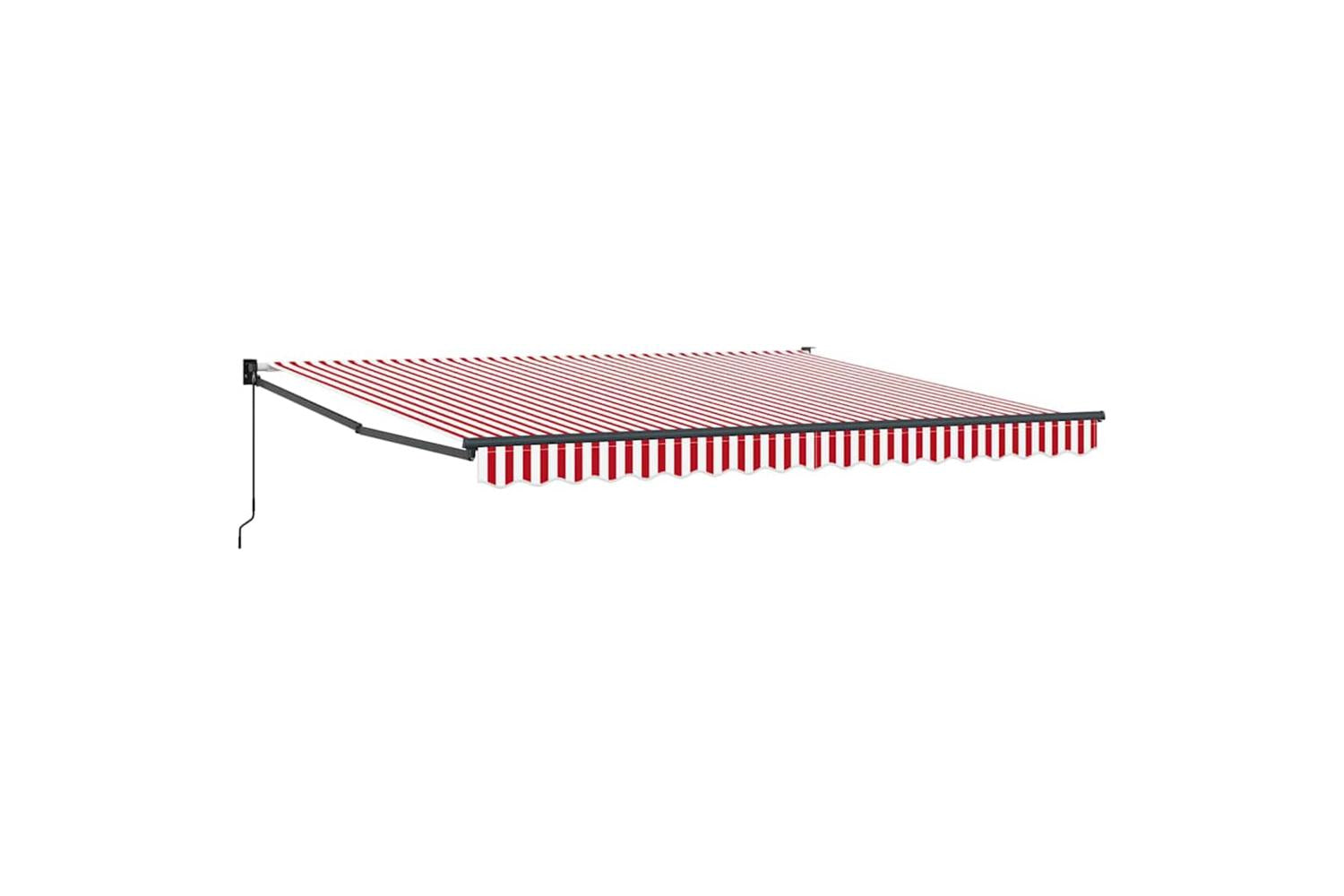 Vidaxl Retractable Awning Red And White 400 X 300 Cm Polyester-2