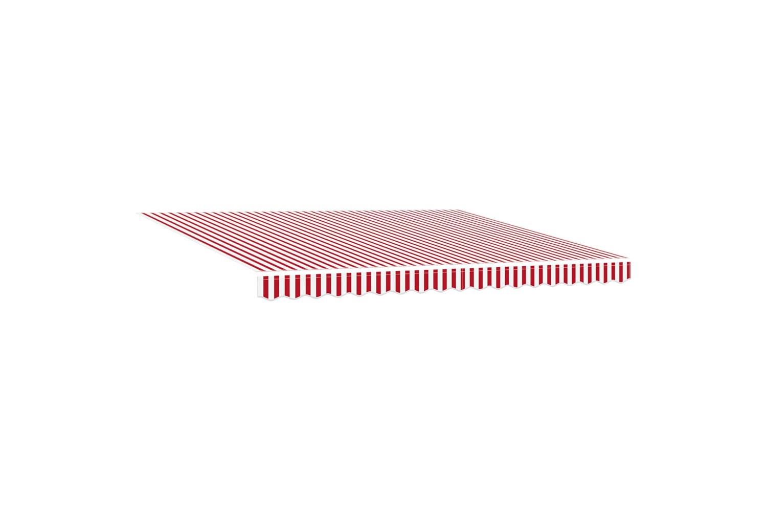 Vidaxl Retractable Awning Red And White Stripe 400x300 Cm Fabric-5