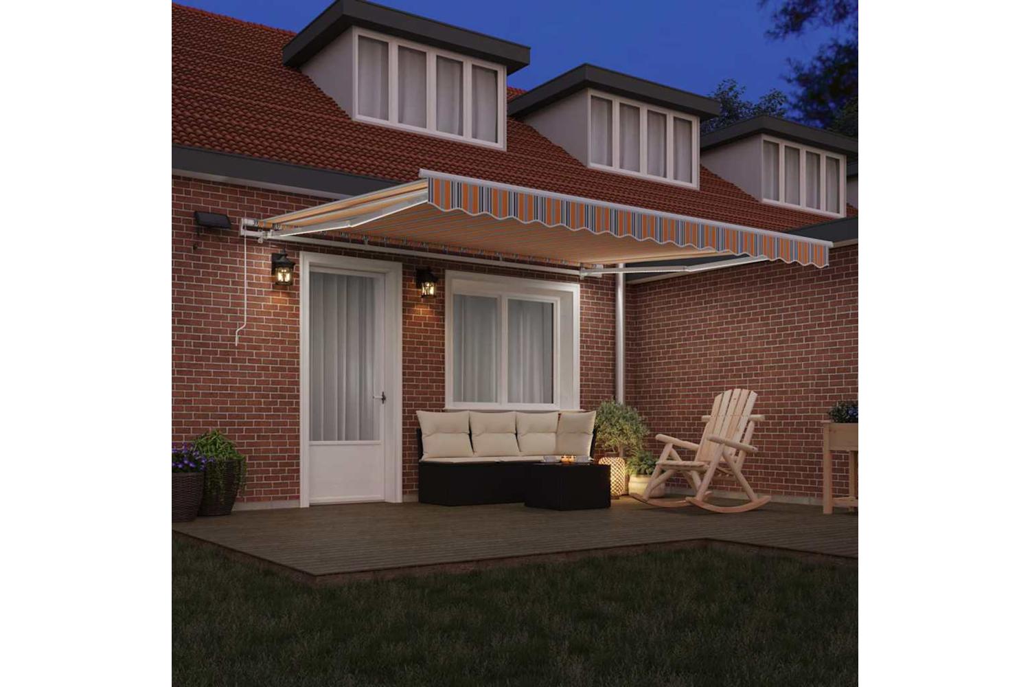 Vidaxl Retractable Awning With Manual Multicolour 400 X 300 Cm Fabric-3