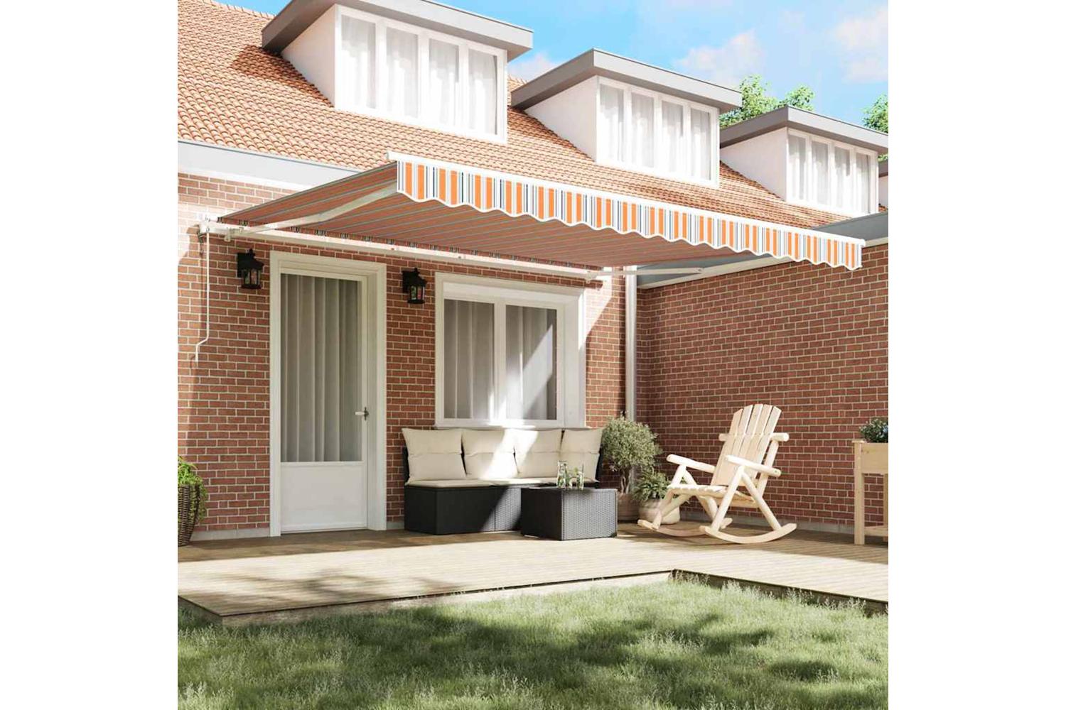 Vidaxl Retractable Awning 400 X 300 Cm Multicolour-3