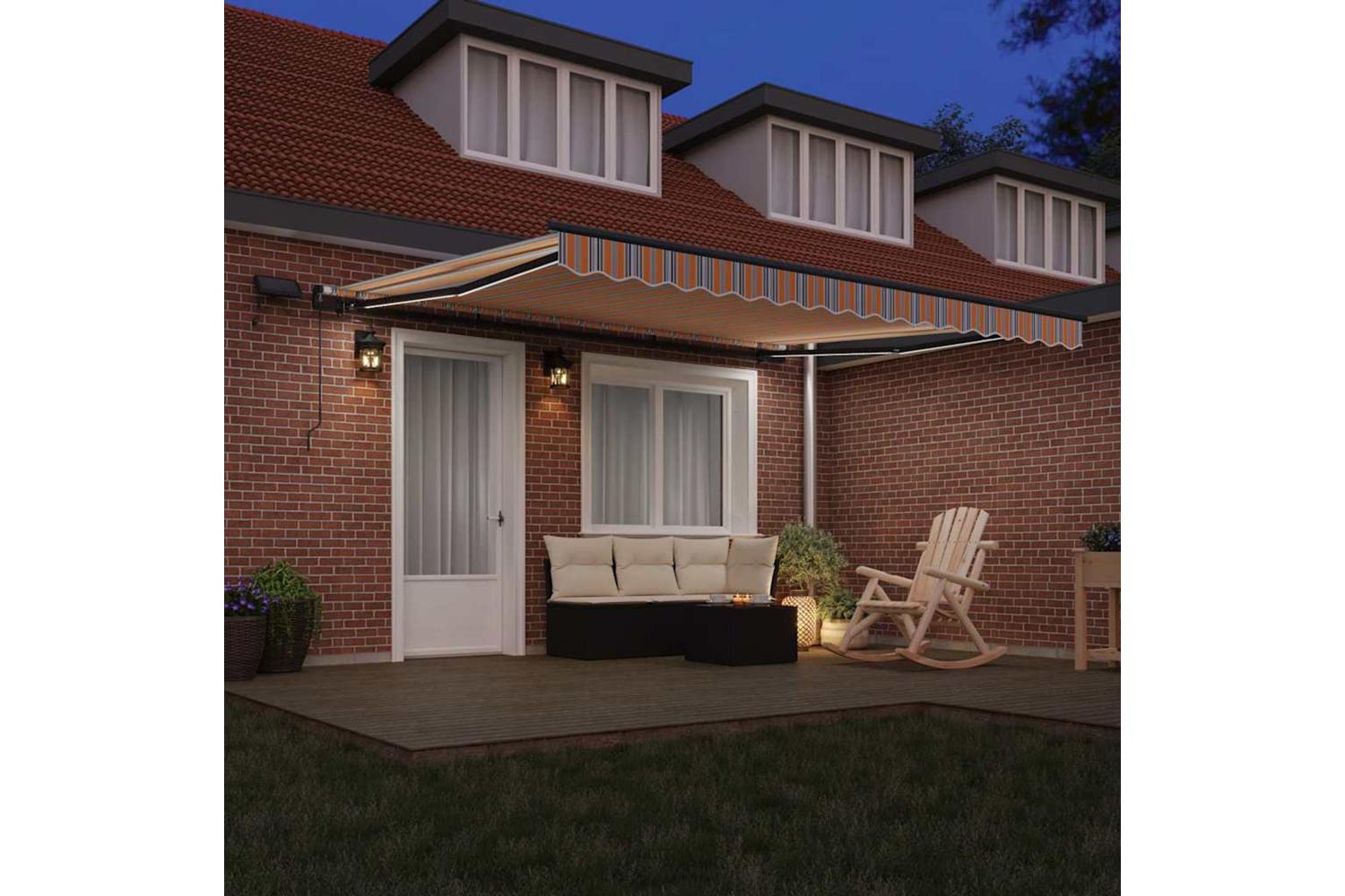 Vidaxl Retractable Awning Manual Multicolour 400 X 300 Cm Fabric-3