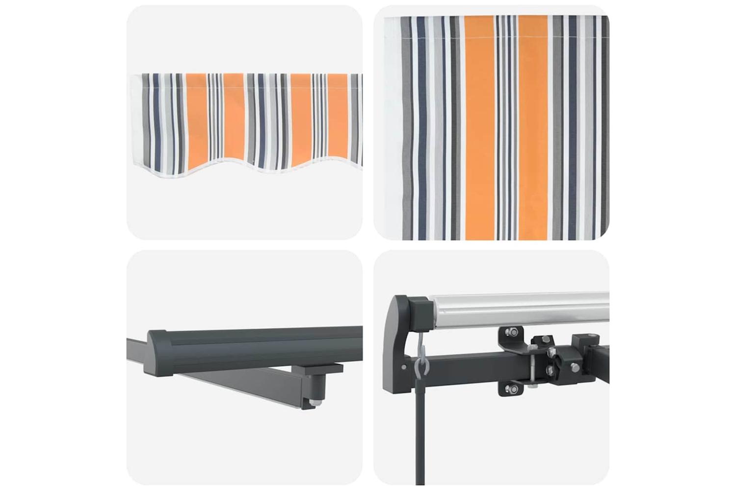 Vidaxl Retractable Awning Manual Multicolour 400 X 300 Cm Fabric-10