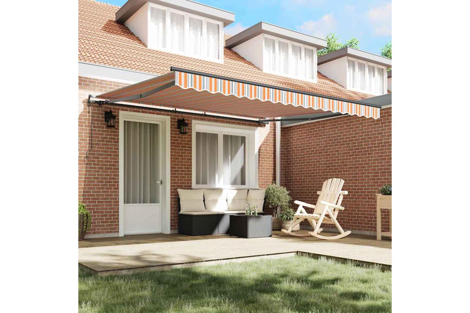 Vidaxl Retractable Awning Multicolour 400 X 300 Cm Fabric-3