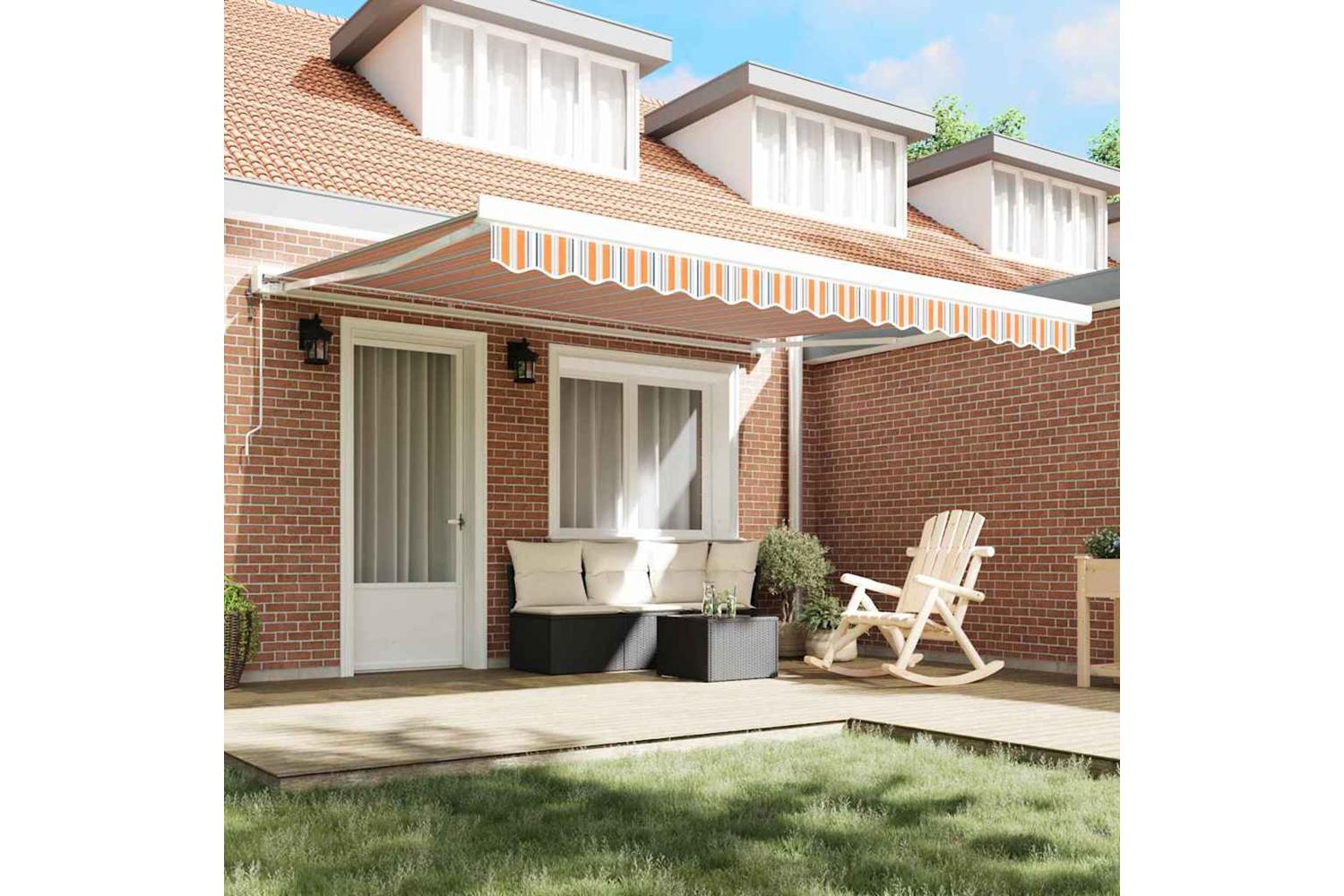Vidaxl Retractable Awning Multicolour 400 X 300 Cm Fabric And Metal-3